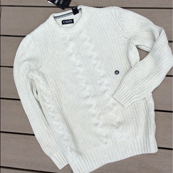 Chaps Sweater Mens Beige Cable Knit Pullover Men S - Picture 1 of 8